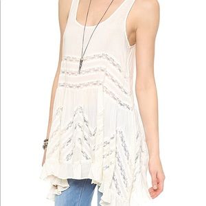 Free People Voile and Lace Slip Dress White NWT